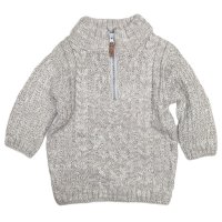 NTX006: Boys Cable Knit Jumper- Grey (9 months- 7 Years)